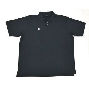 Under Armour Black Polo Shirt Short Sleeve Polyester Blend  Mens Size  XXL ***